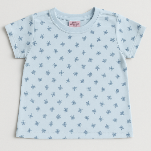 Casual Round Blue Print